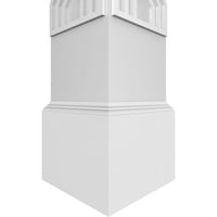 Ekena Millwork 8 W 9'H Obrtsman klasični kvadratni ne-konusni Imperial Fretwork Stupac W Standard Capital & Standard