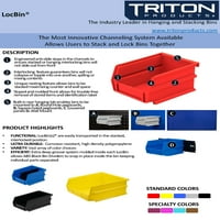 Triton Products® Locbin 5-3 8 l 4-1 8 W 3 h slaganje, viseći, isprepleteni polipropilenski kante, 10ct