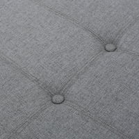 Pravokutni otoman od tkanine za pohranu, siva