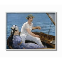 Stupell Industries Boat Lounge Lake Classic Slika uokvirena zidna umjetnost Edouard Manet, 11 14