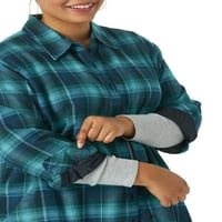Ženska flanelska košulja veličine plus veličine s dugim rukavima S Super udobnom podstavom od flisa