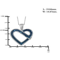 Jewelersclub Blue Diamond Accent Sterling Silver Heart privjesak, 18