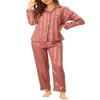 Jedinstveni prijedlozi Ženska noćna odjeća s hlačama u donjem rublju od satena kompleti Pidžame na kopčanje za spavanje