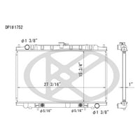 Koyo hlađenje aluminijska jezgra radijator, plastični spremnik odgovara odabiru: 1995.- Nissan Maxima, 1996.- Infiniti