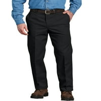 Muške hlače pravilnog kroja s ravnim nogavicama i ravnim prednjim dijelom od prave kože U donjem dijelu