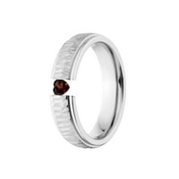 Oblik srca Ruby nehrđajući čelik prilagođeni napetost set prsten
