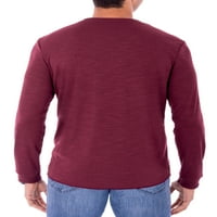George muški dugi rukavi meka dvostruka pletena majica Henley, do veličine 5xl