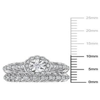 Carat T.W. Diamond Sterling Silver Halo Bridal Ring