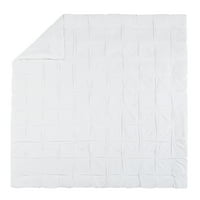 Set posteljine s opranom teksturom,jastuk za bacanje u bijeloj boji
