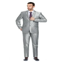 Muški vitki fit dvodijelni odijelo s jednim grudima gumbi Blazer jakna i ravne hlače odijelo za muškarce set za