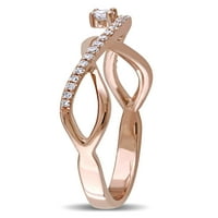 Miabella Carat T.W. Dijamant 14K ružičasto zlato crossover obećanje prsten