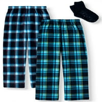Mad Dog Micro Fleece pidžama hlače za spavanje, s papučama čarapa GWP