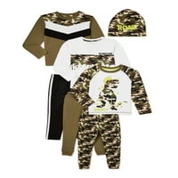 Majica za dječake, Majice, jogging hlače i kapa, Komplet odjeće od 7 komada, veličine 4-14