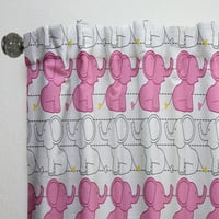 Dizajnerska ploča za tropske zavjese Dječji kolaž s ružičastim slonom