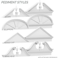 Ekena Millwork 40 W 11 H 2 P Segment Arch govorio arhitektonsku ocjenu PVC pediment