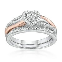 Jay Heart Designs Carat T.W. Sterling Silver i 14kt zlatni prsten za srce