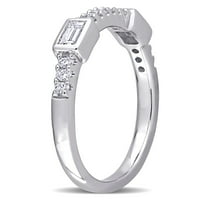 Carat T.W. Dijamantni 14KT bijeli zlato Baguette Polu-Eternity prsten