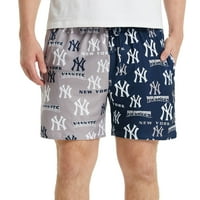 Muški koncepti Sportska mornarska siva New York Yankees proboj aop pletiva split kratke hlače