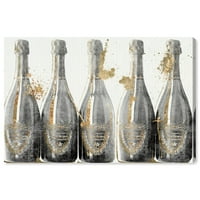 Wynwood Studio Pijeva i alkoholna pića Wall Art Canvas Otisci 'Dom Marbles 1988' šampanjac ' - zlato, sivo