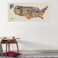 Karta Sjedinjenih Država - tekstualni plakat i plakat montiranja