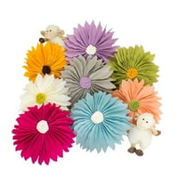 -Kliffs kućni dekor ručno izrađen 3D mali cvijet okrugli ukrasni jastuk za bacanje, u boji fuksija
