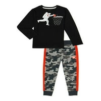 Dječja majica s dugim rukavima S uzorkom za dječake iz Buck-a i trenirke za jogging set odjeće od 2 komada veličine