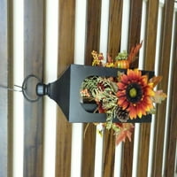 Način da se proslavi aranžman za jesensko fenjer umjetnog cvijeća, hrđa suncokret