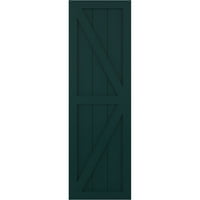 Ekena Millwork 12 W 78 H TRUE FIT PVC Dvije panelske seoske kuće Fiksni nosač za nosače W Z-Bar, Termičko zeleno