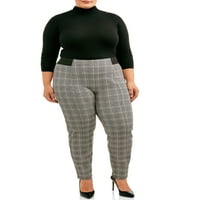 Terra & Sky Women's Plus Size Comfort Elastic pojas Ponte Pant Pant