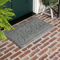 Osnove Hello Solid Utissions Outdoor Polyester DoorMat, Grey, 18 X30