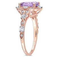 Donje prsten Miabella od ružičastog zlata Halo 2-каратной rez T. G. W. Rose de France i bijelim сапфиром okrugli