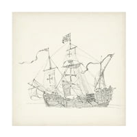 Richard Foust 'Antička brodski skica vi' platno umjetnost