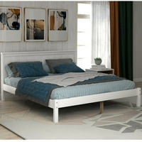 Aukfa Full Wood Bed Okvir s uzglavljem - bijelo