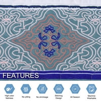 Jedinstvene ponude Boemske poliesterske prekrivače set, kralj, plava, 3 komada