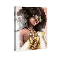 Wynwood Studio Fashion and Glam Wall Art Canvas Otisci 'Elegant Fade' portreti - smeđa, žuta