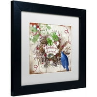 Zaštitni znak likovna umjetnost Bluebird Božić ii platno umjetnost u boji pekara bijela mat, crni okvir
