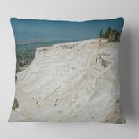 DesignArt Panoramski pogled na Pammukale - Moderni jastuk za bacanje mora - 16x16