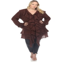 Jednostavno couture žensko plus veličine čipke mješovite medije gumb za kardigan džemper