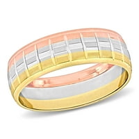 Muški zaručnički prsten od 10k trobojnog Zlata