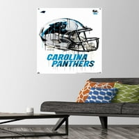 Carolina Panthers - Zidni plakat kaciga s push igle, 22.375 34