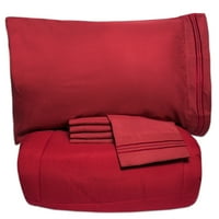 Luksuzni krevet u vrećici dolje alternativni kombinezon i set lima - Burgundija - pun