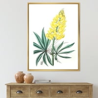 Designart 'Drevni žuti cvijet I' tradicionalno uokvireno platno zidne umjetničke ispis