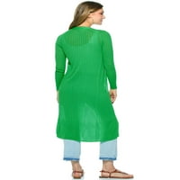 Scoop Women's Long Cardigan gumb prednji pleteni džemper