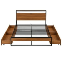 Okvir kreveta s metalnom platformom veličine br. - br. s četiri ladice, utičnicama i br. - portovima, nije potrebna
