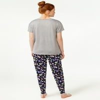 Ženska majica kratkih rukava s kratkim rukavima i pidžama za trčanje, 2 komada, veličine od 9 do 3 inča