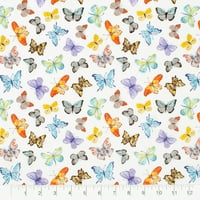Izdanja tkanina Stvorite ga 18 x21 pamučni leptiri predut šivaći i zanatski tkanina, bijela