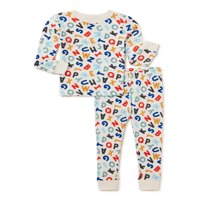 Wonder Nation Toddler Boys pamučni dugi rukav Top i pidžamske hlače, dvodijelni set za spavanje, veličine mjeseci-5t