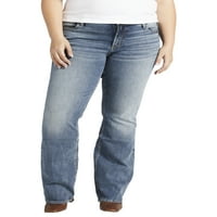 Silver Jeans Co. Ženske plus veličine Elyse Mid Rise Slim Bootcut Traperice Veličine struka 12-24