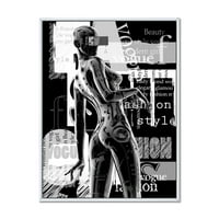 DesignArt 'crno -bijeli kiborg tijelo i' Moderno uokvireno platno zidne umjetničke tiska