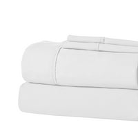 4-dijelni komplet posteljine za odrasle od mikrovlakana, bijela, bijela